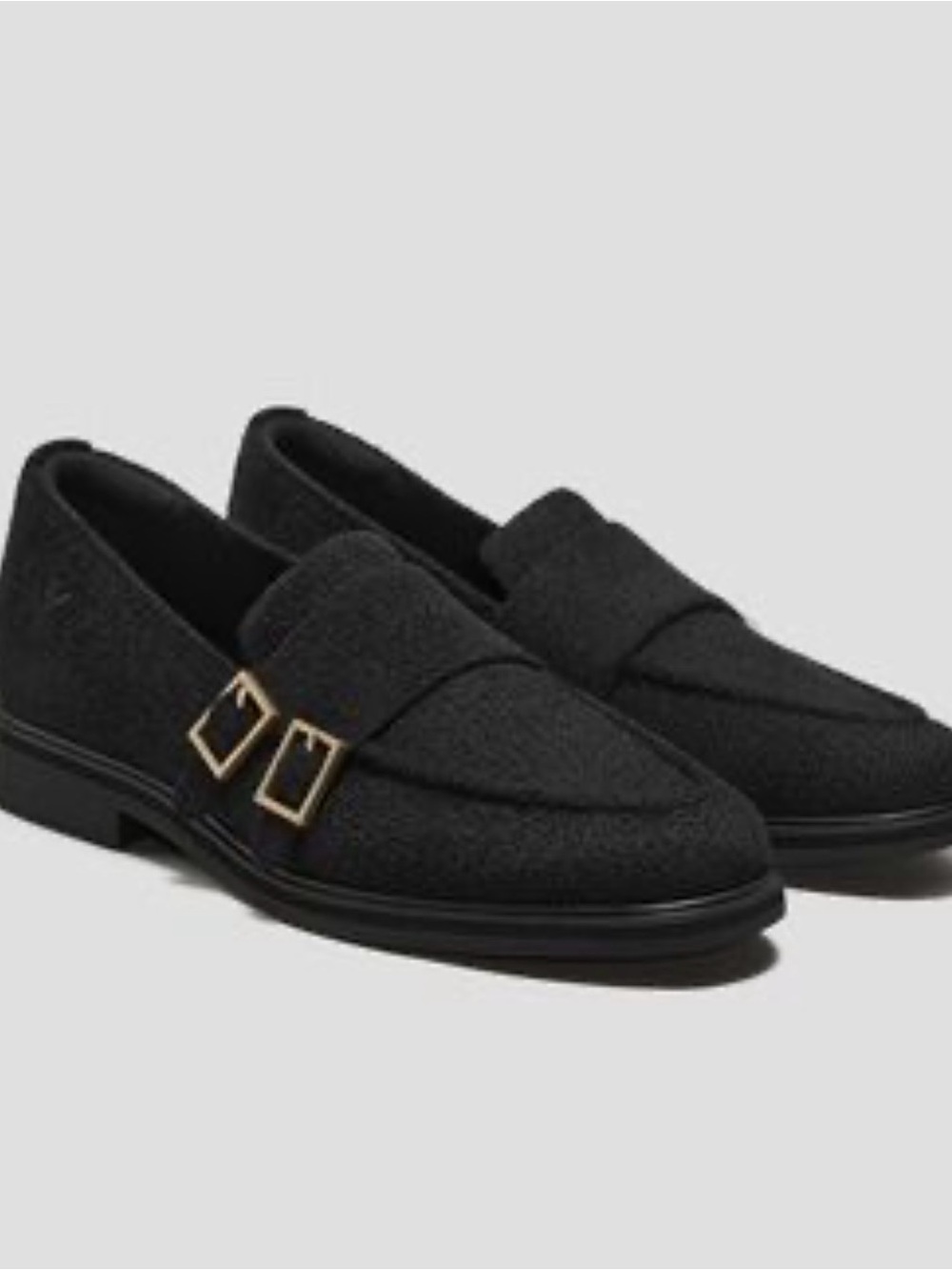 Vivaia Luciana Round-Toe Black Velvet Penny Loafers Size 8 EU 39